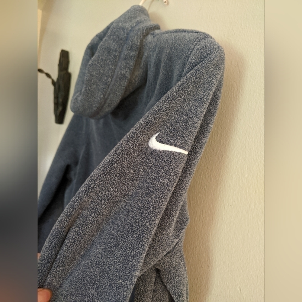 Nike Dry Fit Fleece Turtleneck Therma Pullover Women Sweater Blue Medium - Picture 2 of 8